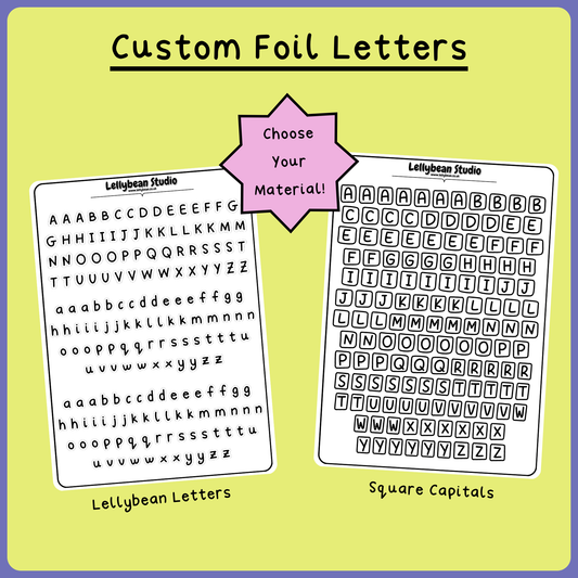 Foil Letters - Large Sticker Sheet (Custom!)