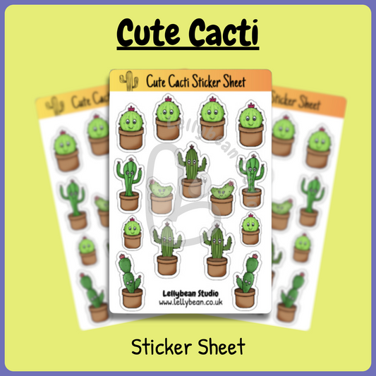 Cute Cacti - Sticker Sheet