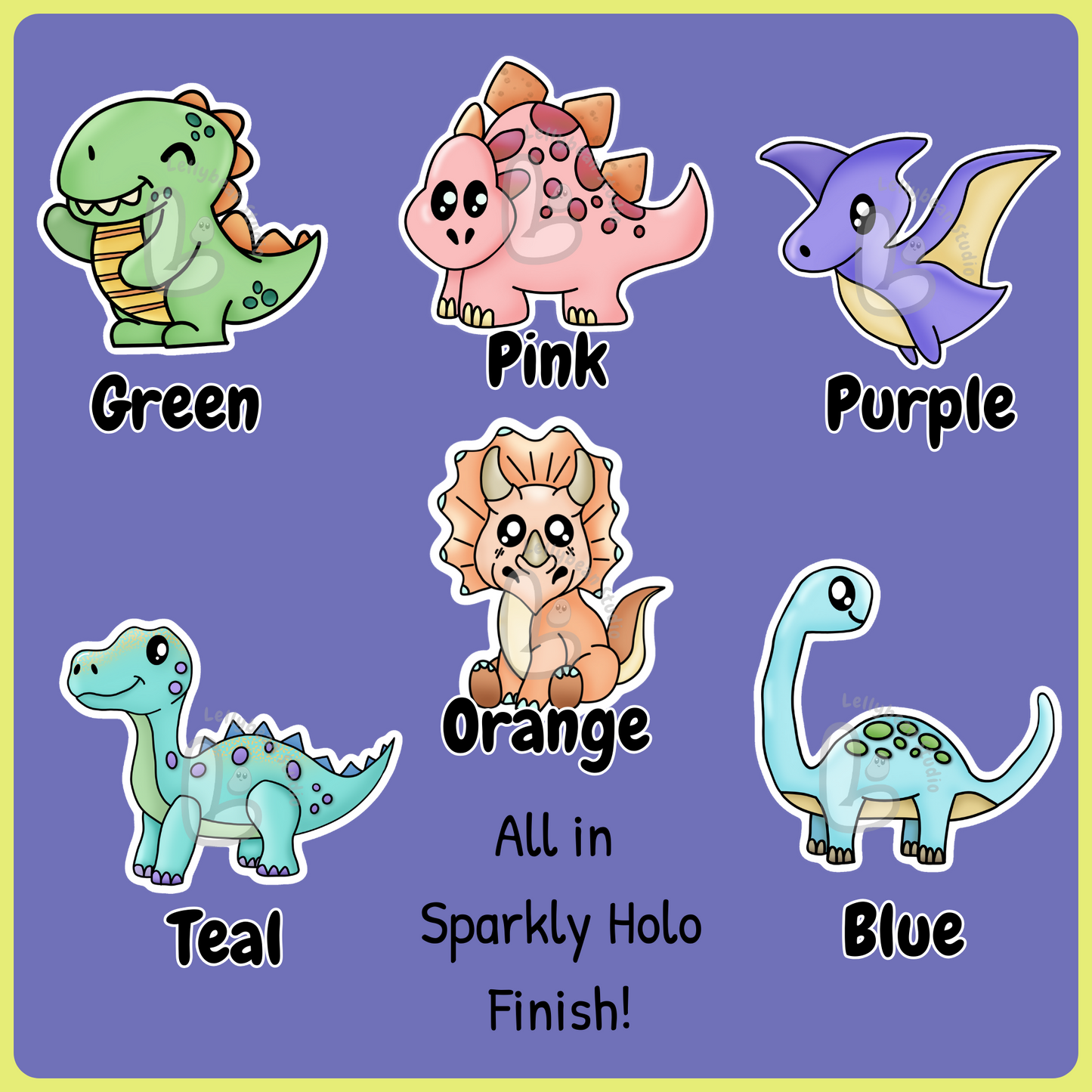 Cute Pastel Dinos - Die Cut Stickers