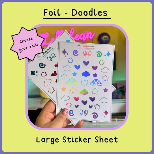 Doodles - Foil Large Sticker Sheet