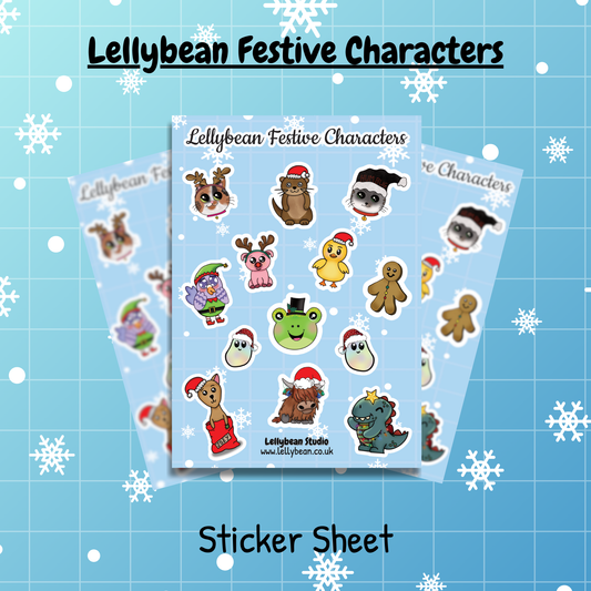 Lellybean Festive Characters - Sticker Sheet