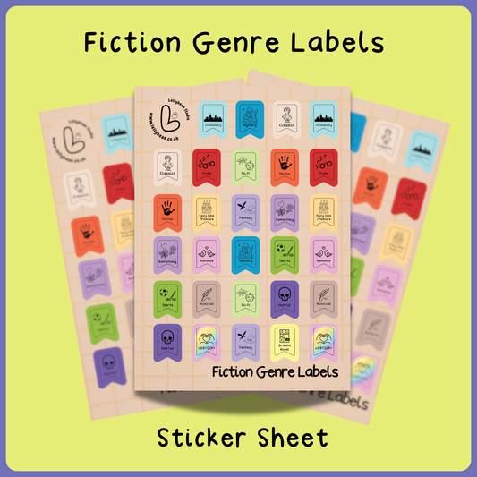 Fiction Genre Labels - Sticker Sheet