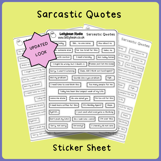 Sarcastic Quotes - Sticker Sheet
