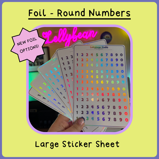 Round Numbers - Foil Large Sticker Sheet