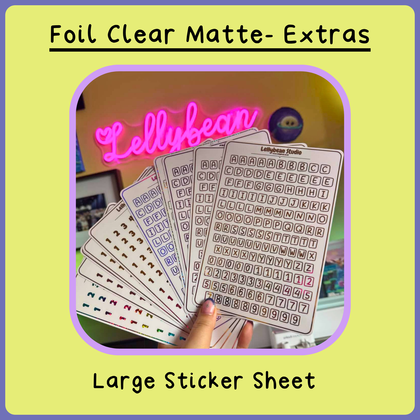 Foil Clear Matte Sticker Sheets- Event Extras