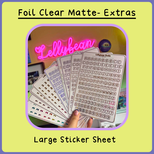 Foil Clear Matte Sticker Sheets- Event Extras