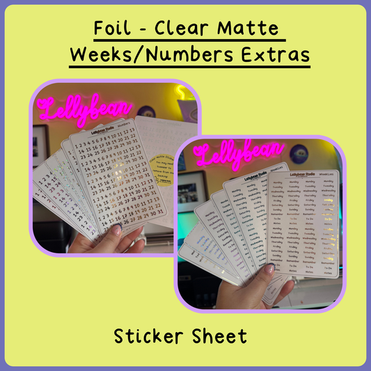 Foil Clear Matte Weeks/Numbers - Event Extras