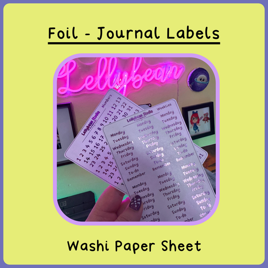 Journal Labels - Foil Washi Sheets