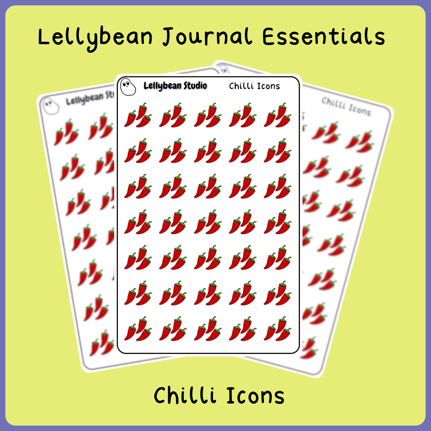 Lellybean Journal Essentials - Chilli Icons