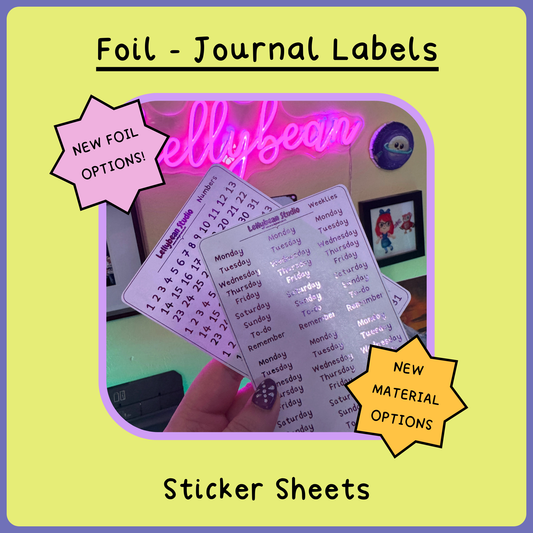 Journal Labels - Foil Sticker Sheets