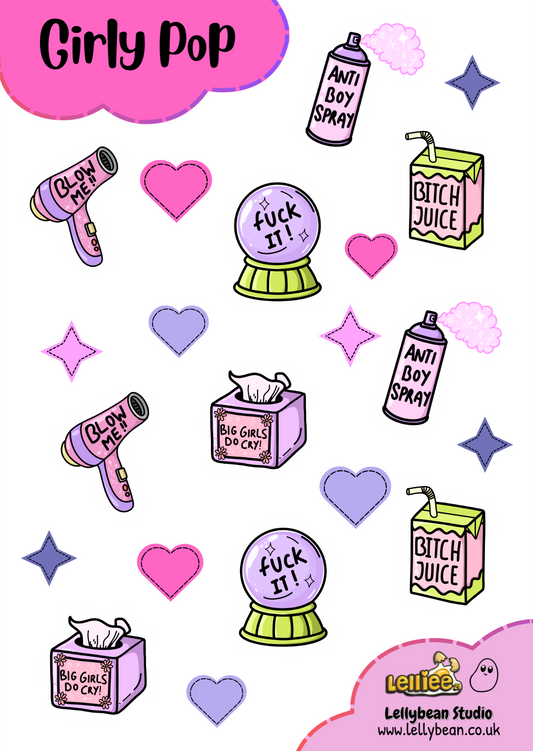 Girly pop - Sticker Sheet
