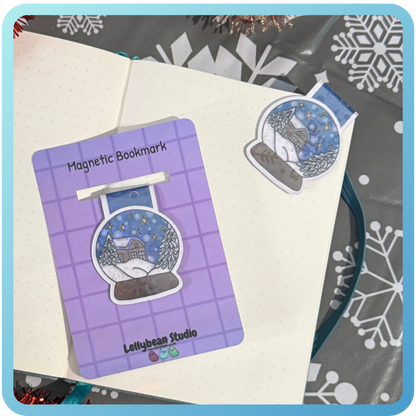 Magnetic Bookmark - Winter Snowglobe