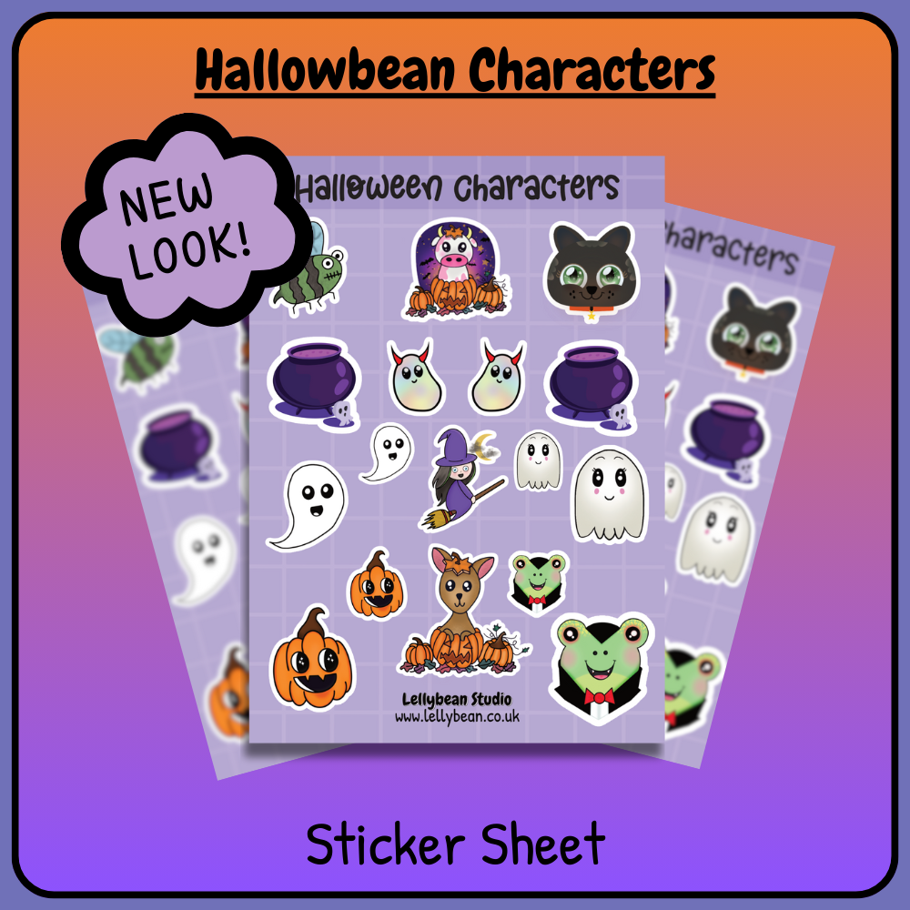 Hallowbean Characters - Sticker Sheets