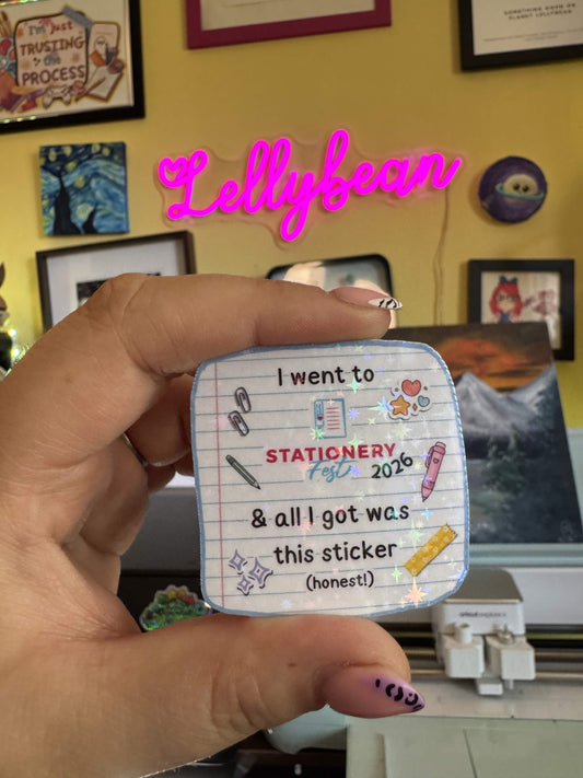 I Went To StationeryFest - Die Cut Sticker (preorder)