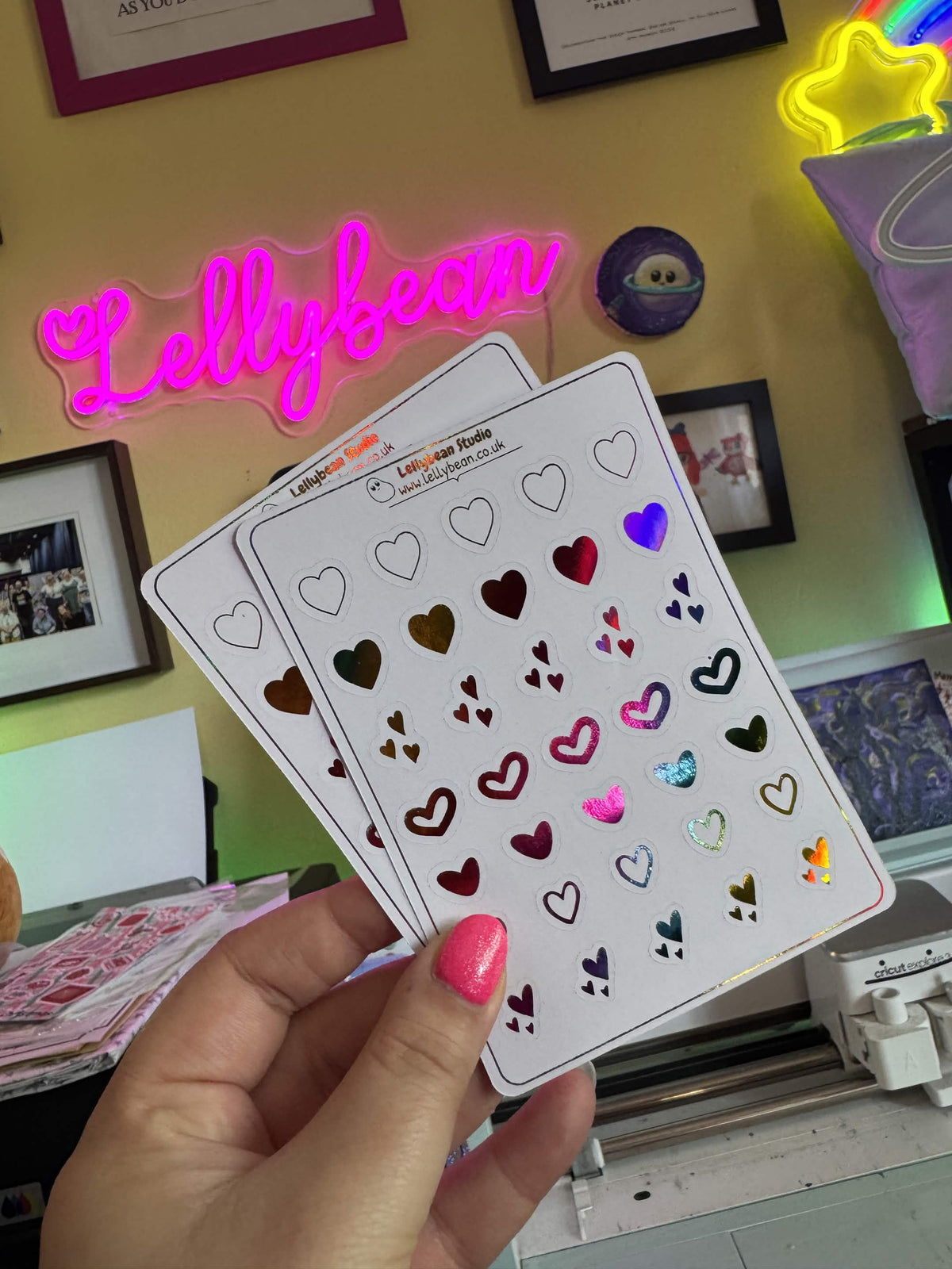Hearts and Stars - Foil Sticker Sheet