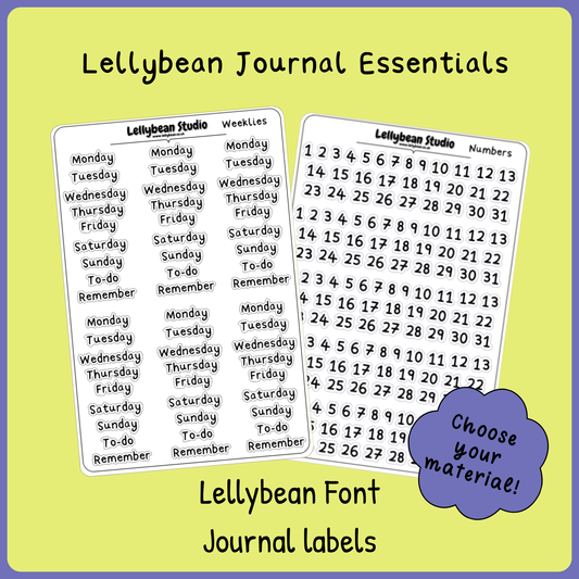Lellybean Journal Essentials - Spread Labels