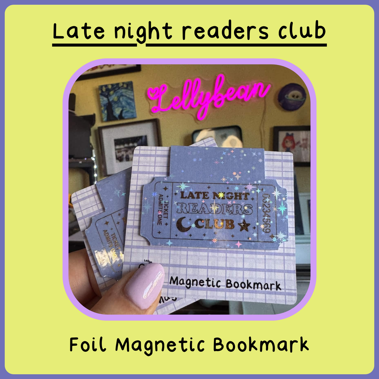 Foil Magnetic Bookmark - Late Night Readers Club
