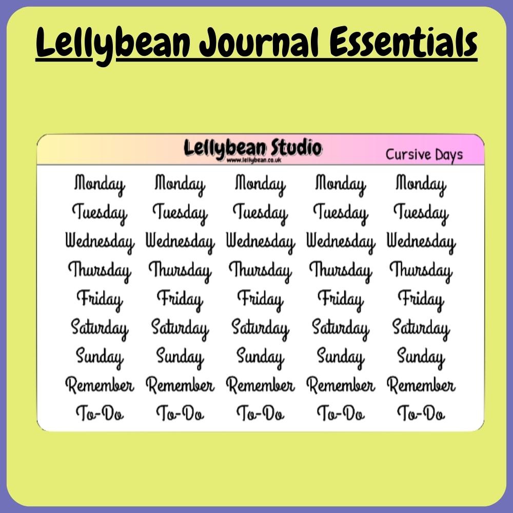 Lellybean Journal Essentials - Cursive Days