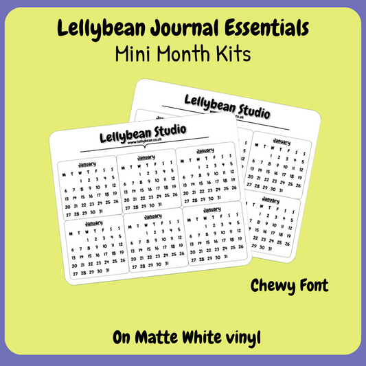 Lellybean Journal Essentials - Mini Month Kits