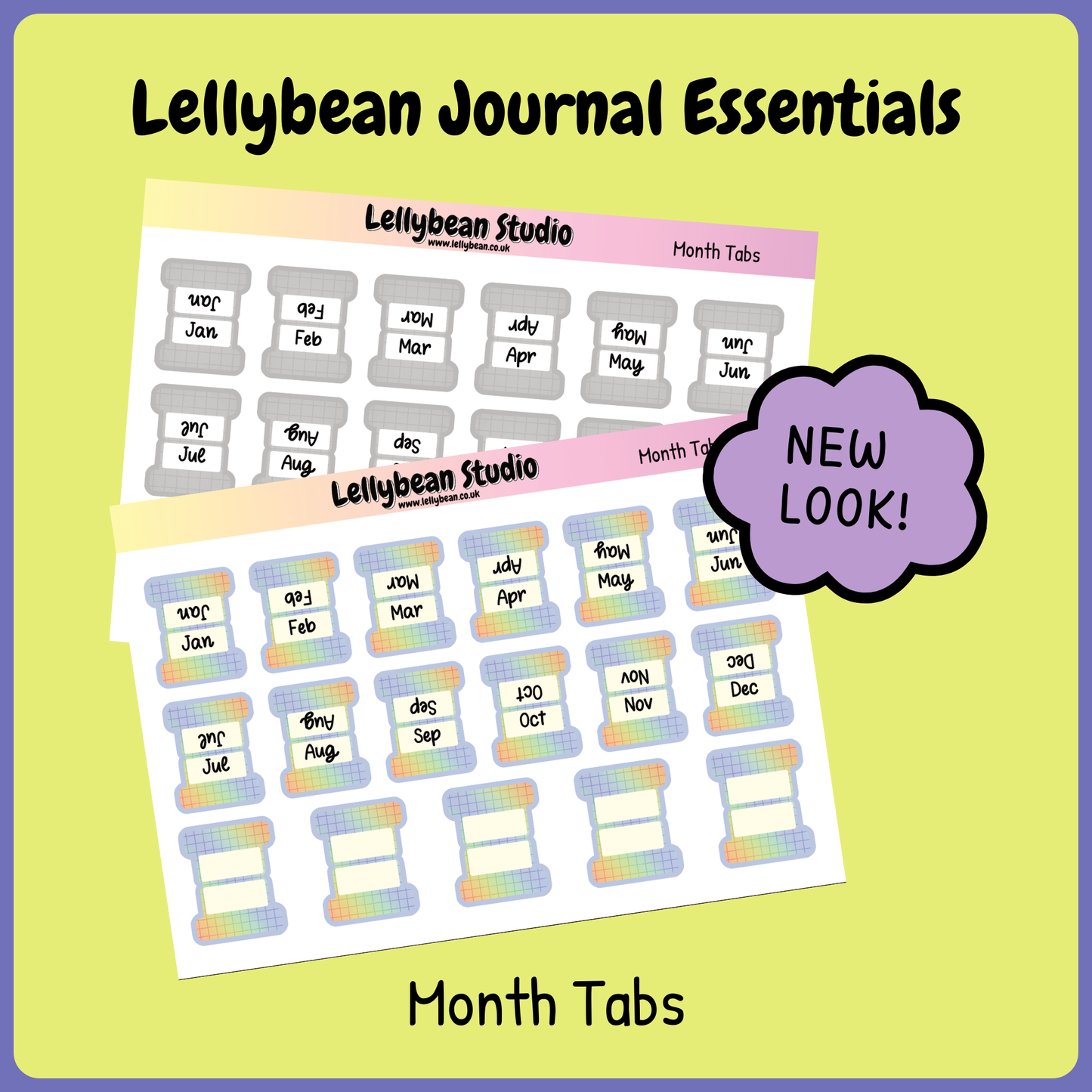 Lellybean Journal Essentials - Month Tabs