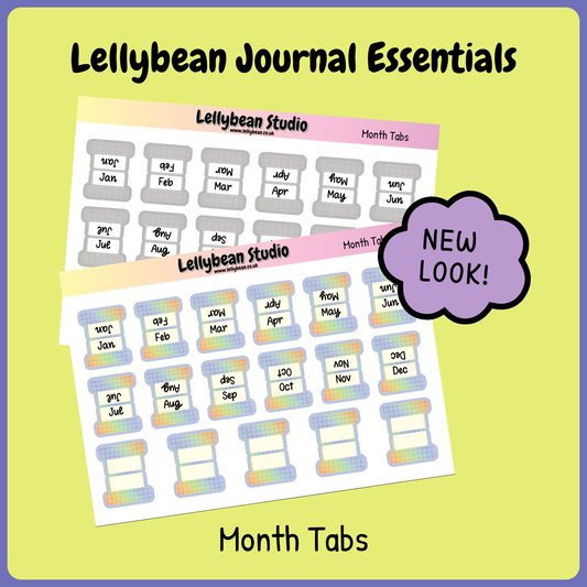 Lellybean Journal Essentials - Month Tabs