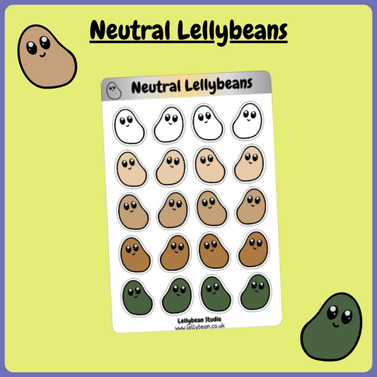 Neutral Lellybeans - Sticker Sheet