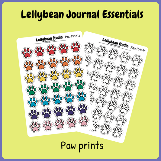 Lellybean Journal Essentials - Paw Print Icons