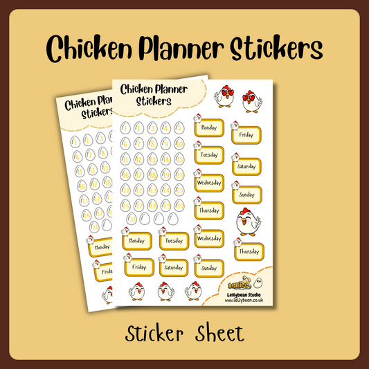 Chicken Planner Stickers - Sticker Sheet