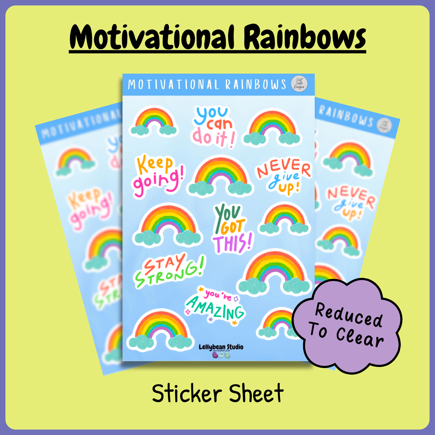 Motivational Rainbows - Sticker Sheet *Reduced*