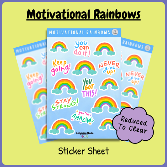 Motivational Rainbows - Sticker Sheet *Reduced*