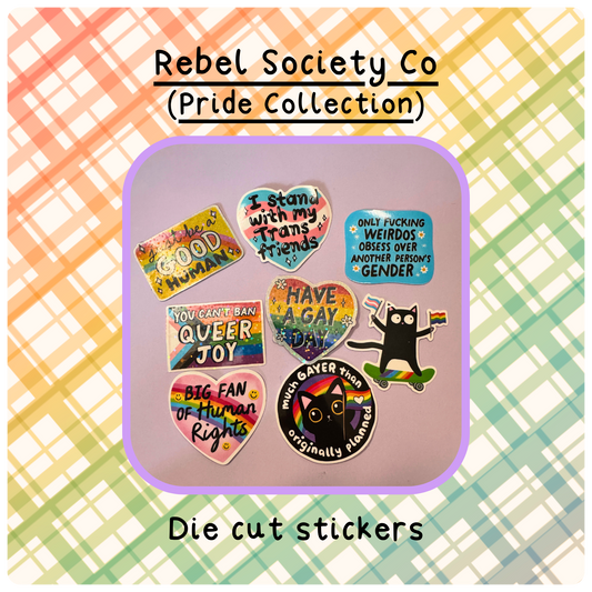 Rebel Society Co (Pride)  - Die Cut Stickers