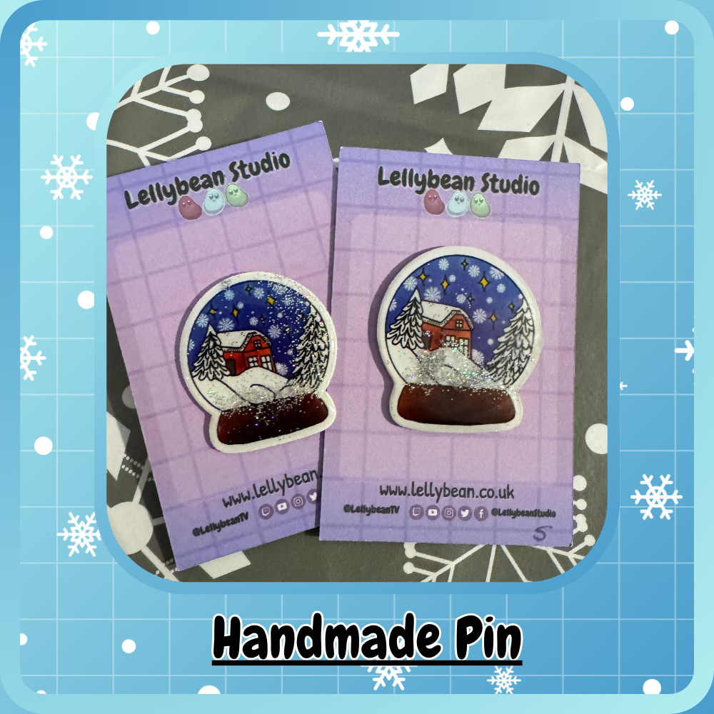 Winter Snowglobe- Handmade Pin