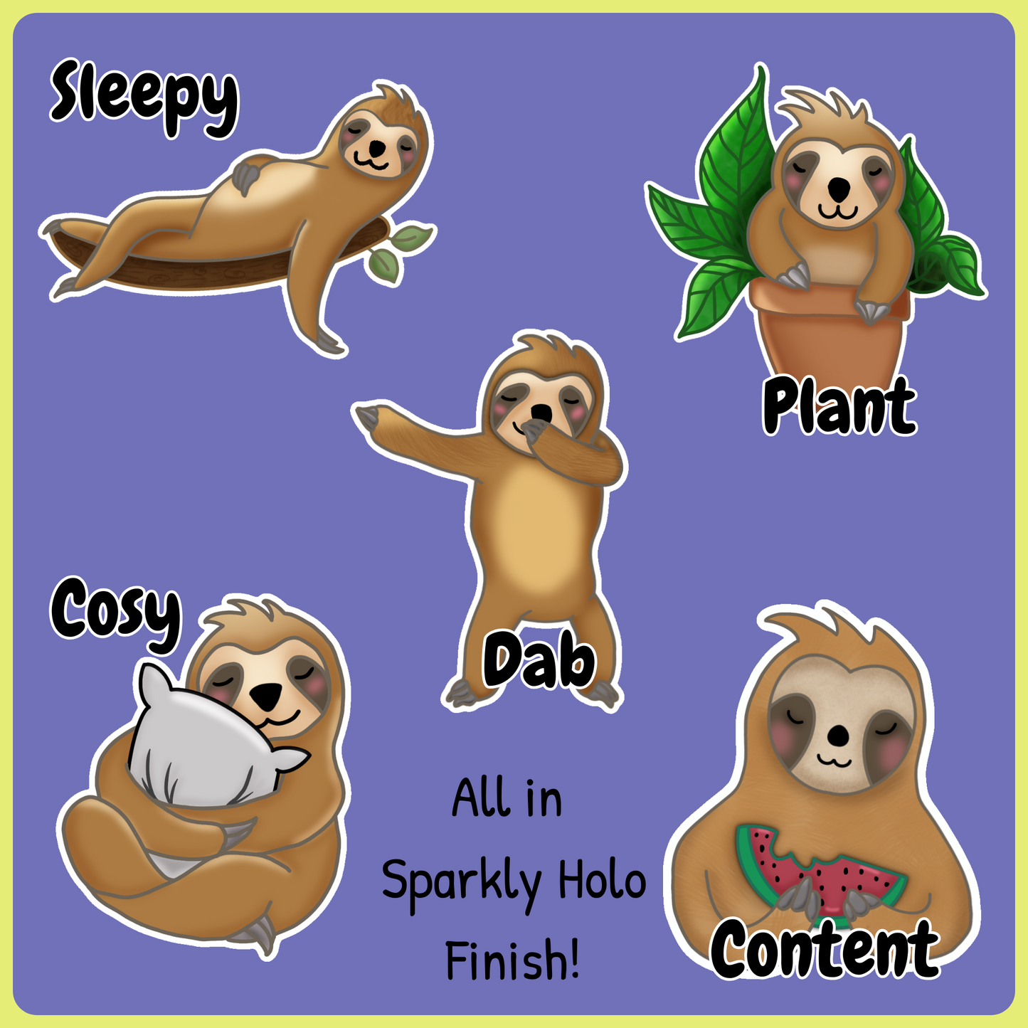 Speedy the Sloth - Die Cut Stickers