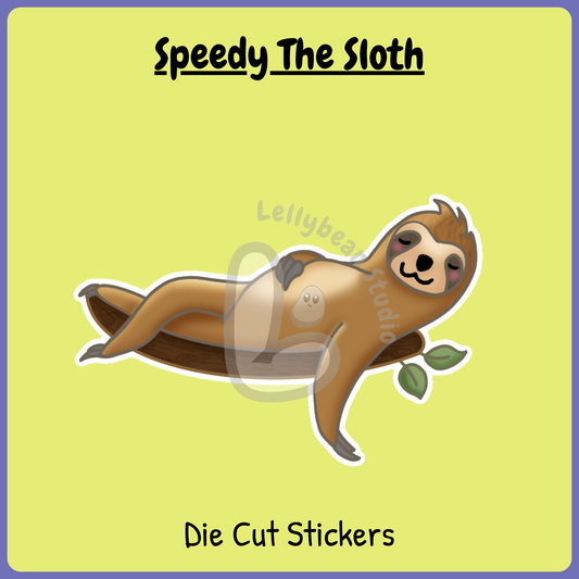 Speedy the Sloth - Die Cut Stickers