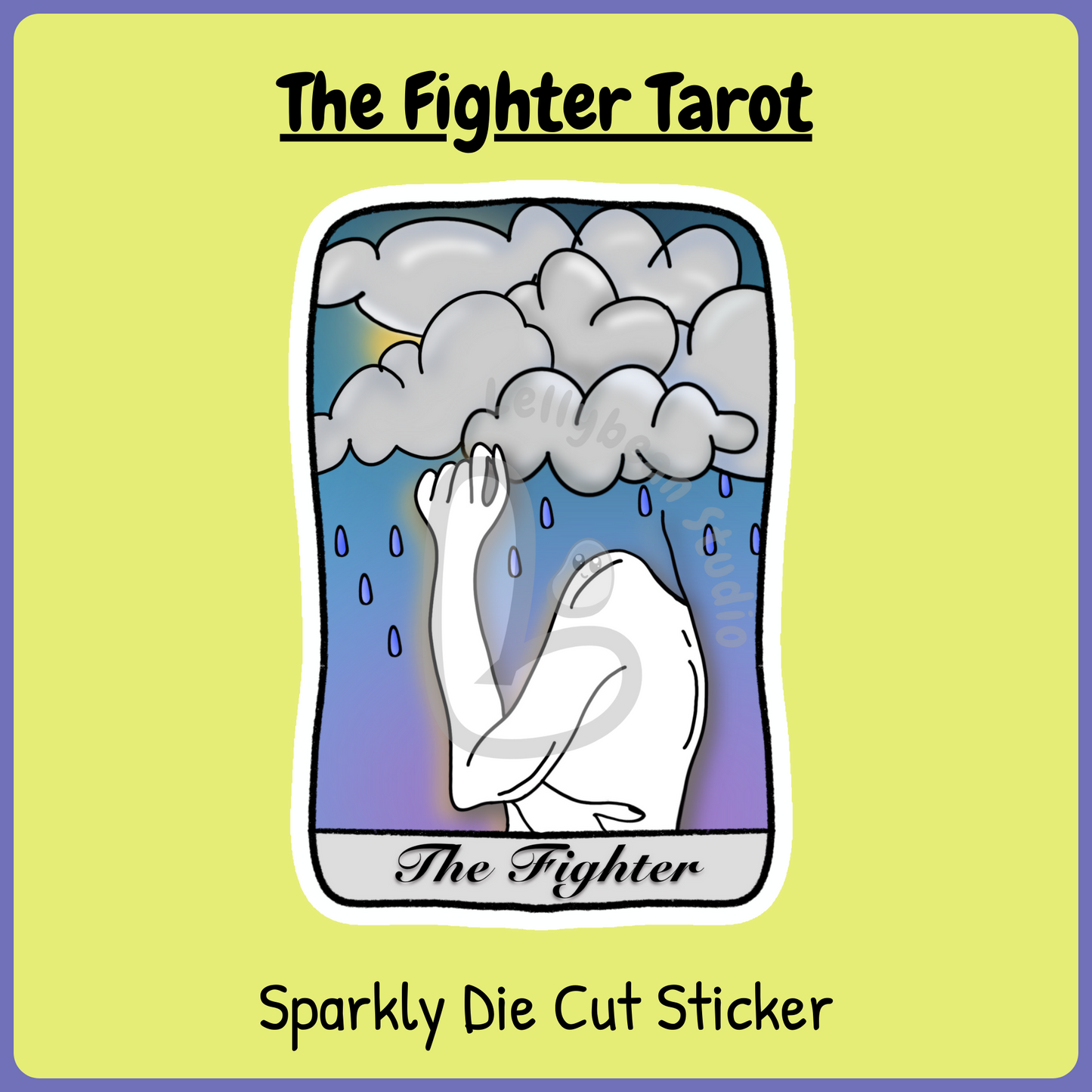 "The Fighter" Sparkly Die Cut Sticker