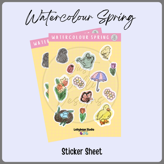 Watercolour Spring - Sticker Sheet