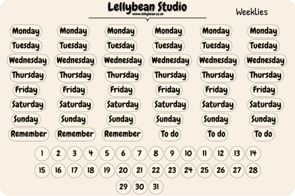 Lellybean Journal Essentials - Full Day Weeklies KRAFT