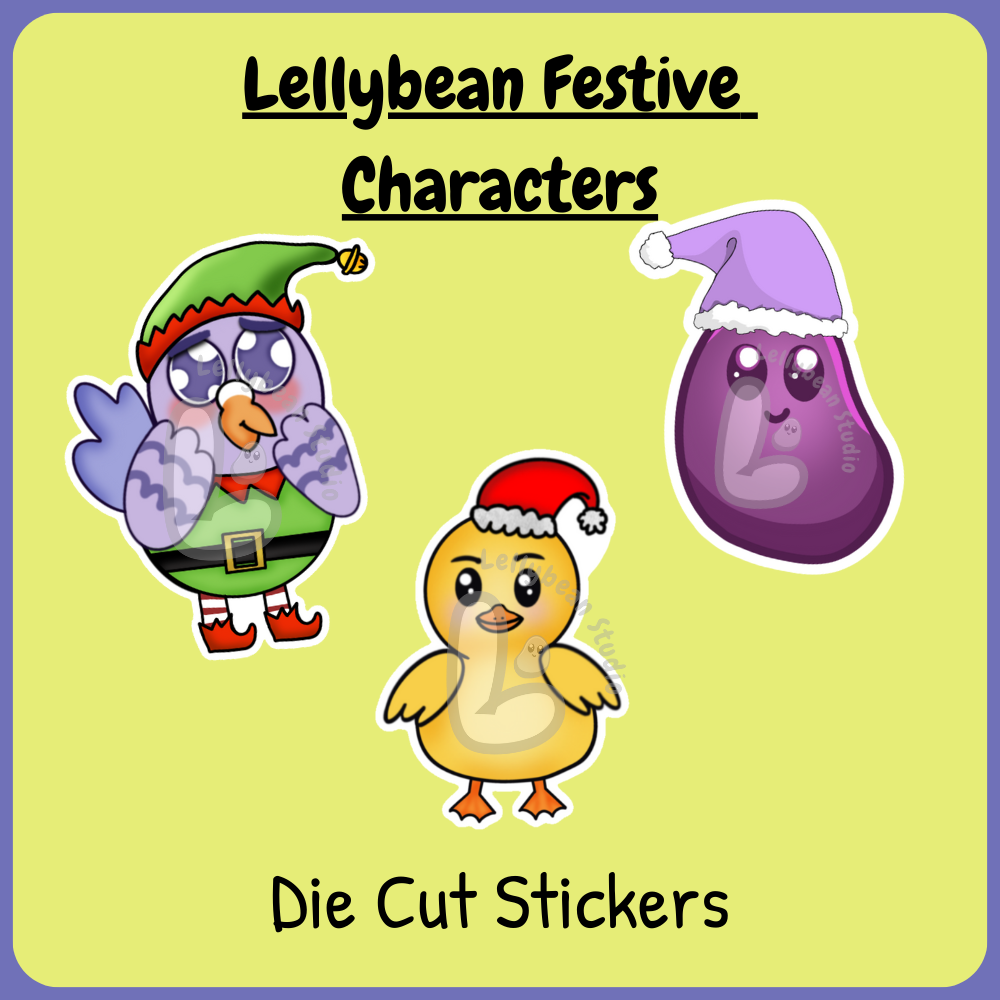 Lellybean Festive Characters- Die cut Stickers