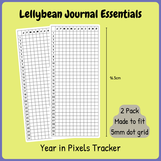 Lellybean Journal Essentials - Year In Pixels Trackers