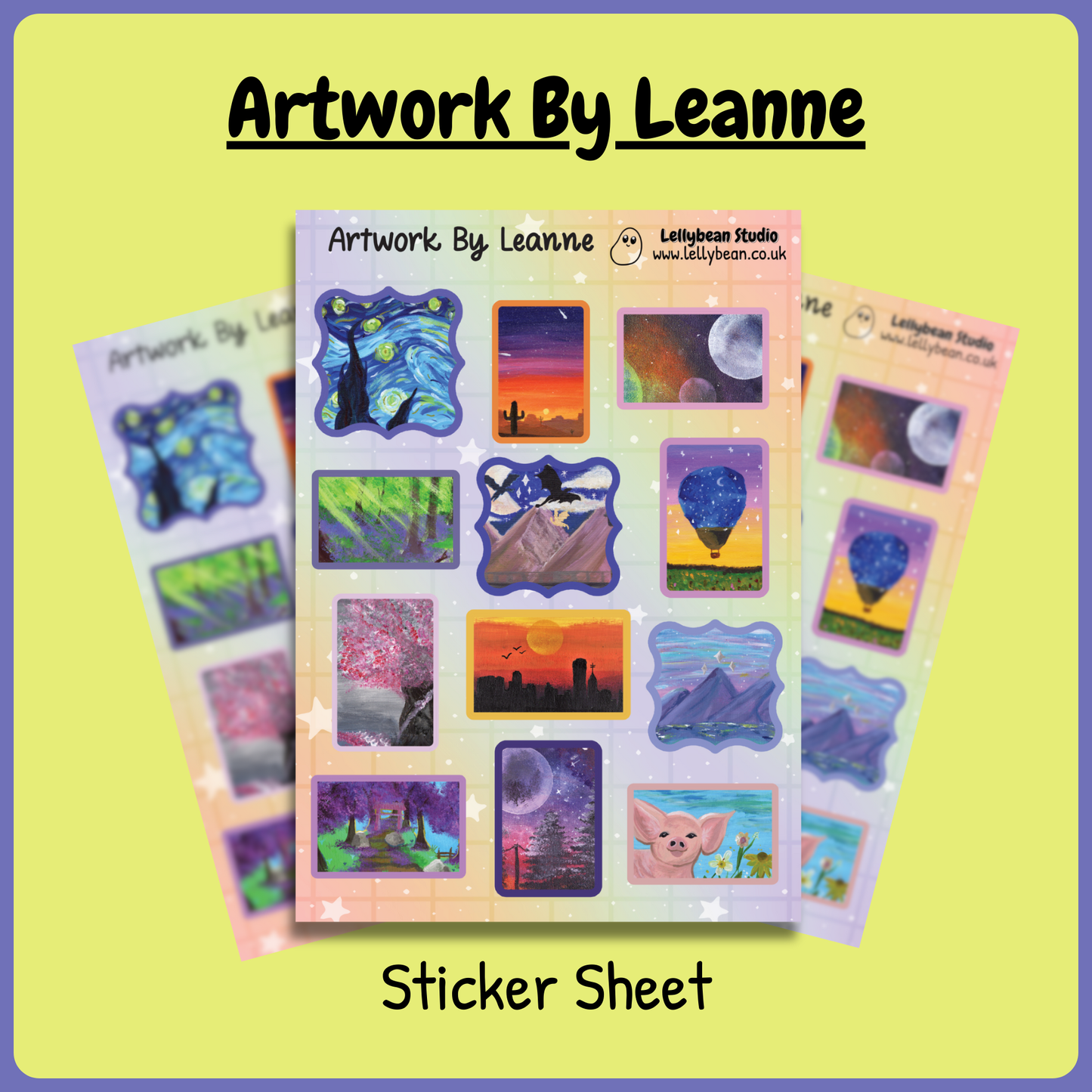 Artwork by Leanne - Sticker Sheet