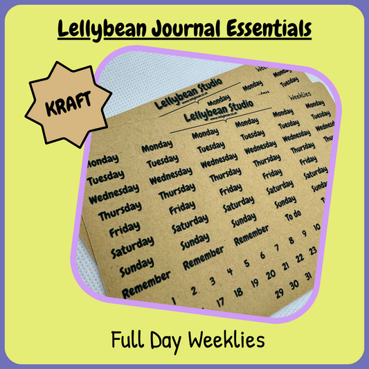 Lellybean Journal Essentials - Full Day Weeklies KRAFT