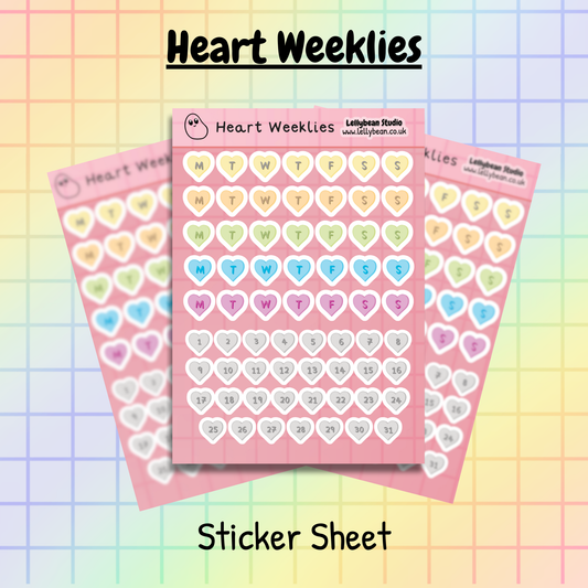 Heart Weeklies - Sticker Sheet