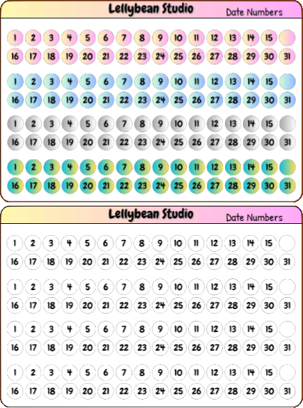 Lellybean Journal Essentials - Numbers