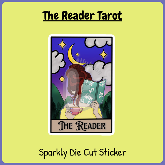 "The Reader" Sparkly Die Cut Sticker