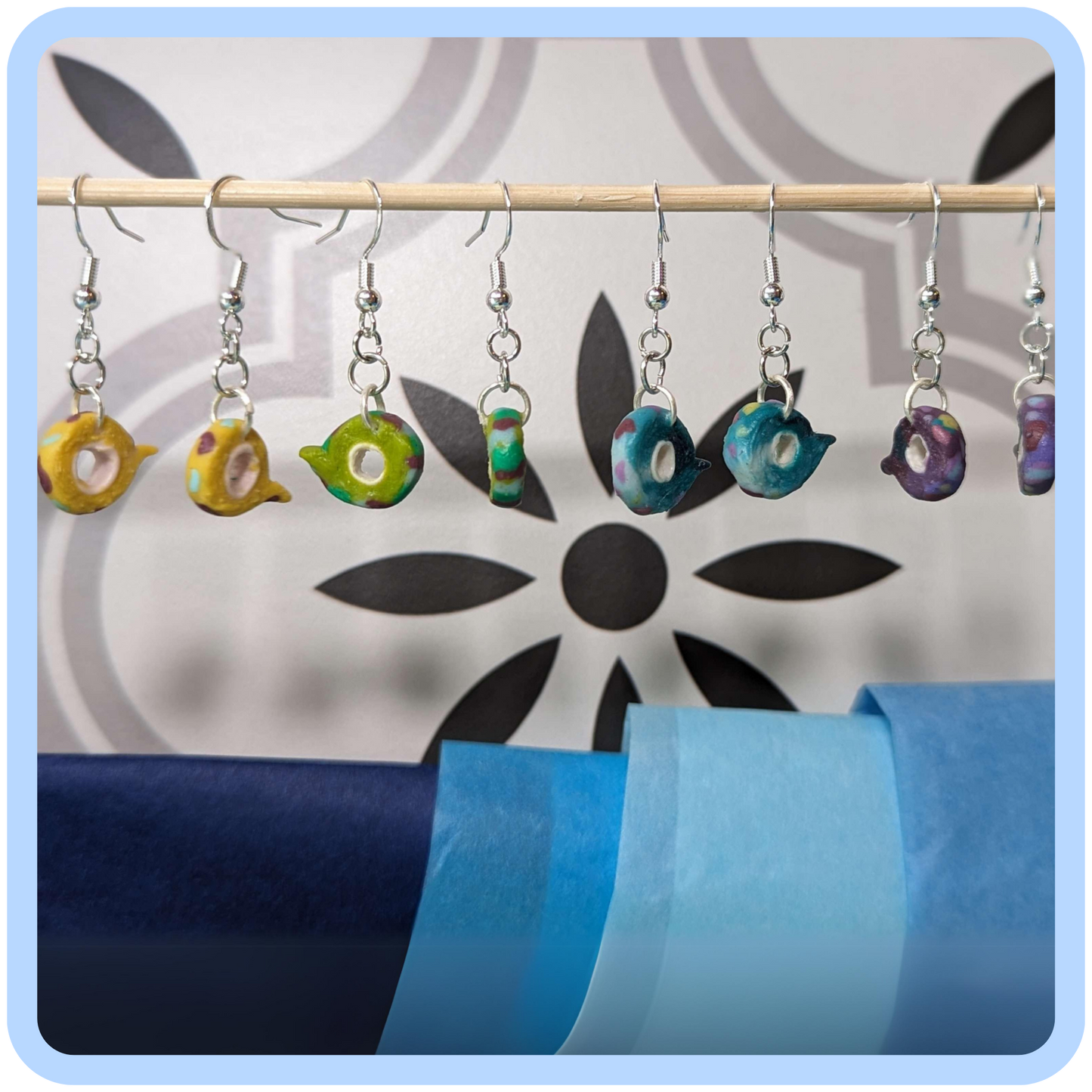 Washi Tape - Dangly Earrings