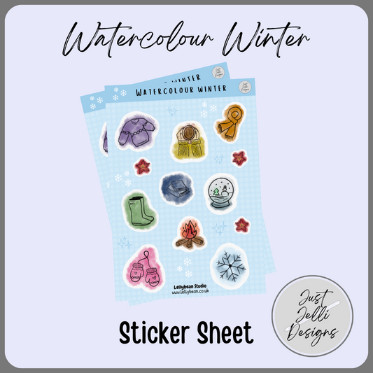 Watercolour Winter - Sticker Sheet